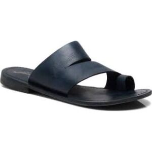 Free‎ People Leather Abilene Toe Loop sandal washed black Flat Shoe boho 39.5